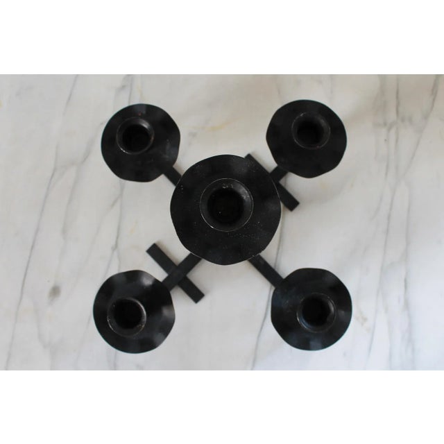Late 20th Century Gothic Style Cast Iron Candelabra For Sale - Image 4 of 7
