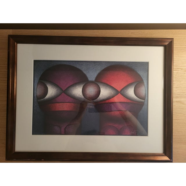 Mid-Century Modern Jos Decordier, Composition with Two Figures, 1970s, Lithograph For Sale - Image 3 of 10