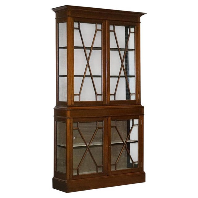 English 19th Centry Glazed Display Curio Cabinet with Fixed Shelves For Sale - Image 18 of 18