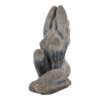 Stone Sculpture of a Woman With Long Flowing Hair, English 20th Century For Sale