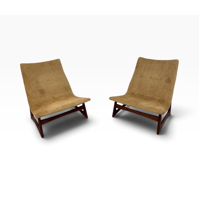 Adrian Pearsall Mid-Century Modern Adrian Pearsall Oversized Slipper Chairs - Set of 2 For Sale - Image 4 of 7