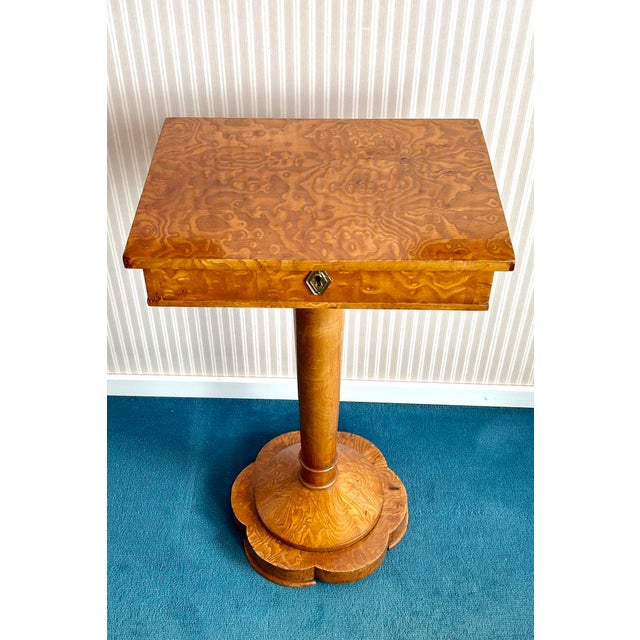 Beige Biedermeier Sewing Table and Armchairs, Set of 3 For Sale - Image 8 of 13