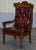 English Estate Oxblood Leather Throne Armchair, 1840s For Sale - Image 3 of 18