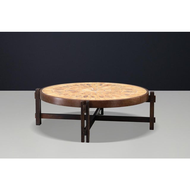 Coffee Table in Ceramic & Bentwood from Roger Capron, Vallauris, 1960s For Sale - Image 3 of 18