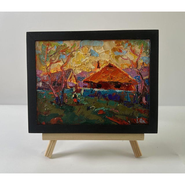 The Oil painting Canvas titled “Sunset village glow” is a vivid and emotionally charged work that celebrates the beauty of...