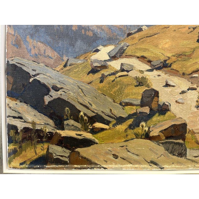 Willy Friedrich Burger, Alpweg Mit Dent Blanche, 1950s, Oil on Canvas, Framed For Sale - Image 4 of 10