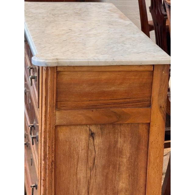 Brown Late 18th Century Louis XVI Walnut Commode With Marble Top For Sale - Image 8 of 11
