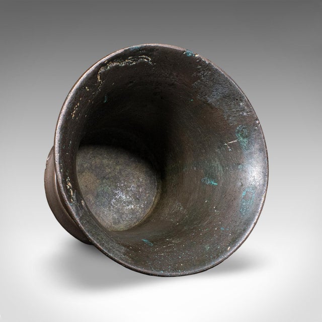 Metal Antique Chemist's Counter Mortar & Pestle, English, Bronze, Apothecary, Georgian For Sale - Image 7 of 12