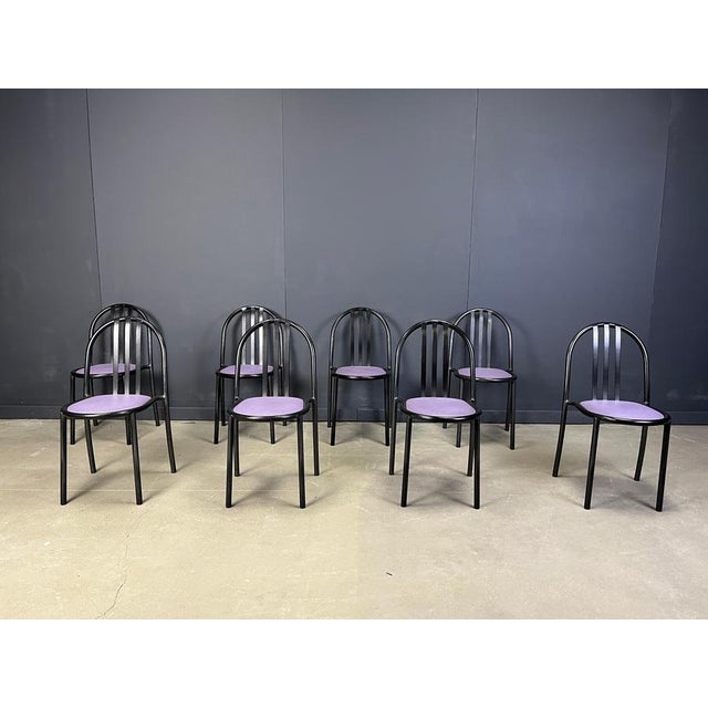 Nr 222 Chairs by Robert Mallet-Stevens, 1980s, Set of 8 For Sale - Image 11 of 12