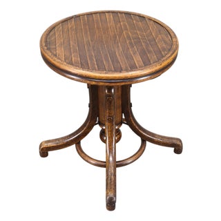Art Deco Adjustable Piano Stool from Fischel, Czechoslovakia, 1930s For Sale