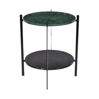 Green Indio and Black Marquina Marble Deck Table by OxDenmarq For Sale