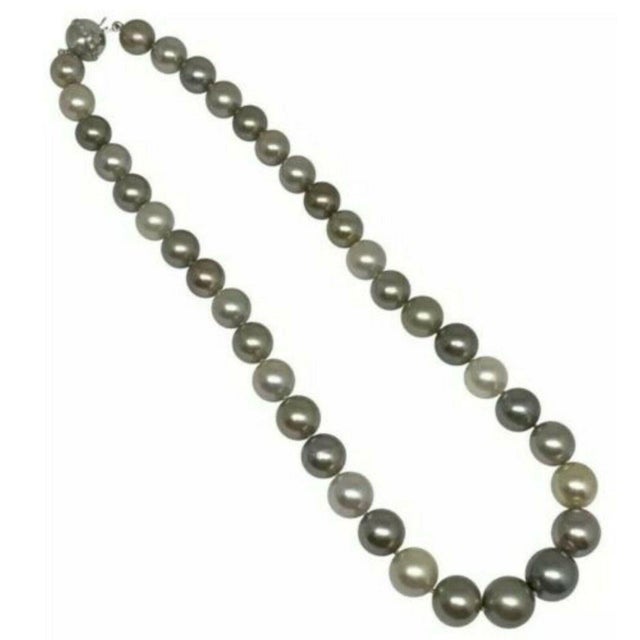 Certified $12,500 Fine Quality Diamond and South Sea Pearl Large 12.06-9.70 MM Ladys Necklace. This is a One of a Kind...