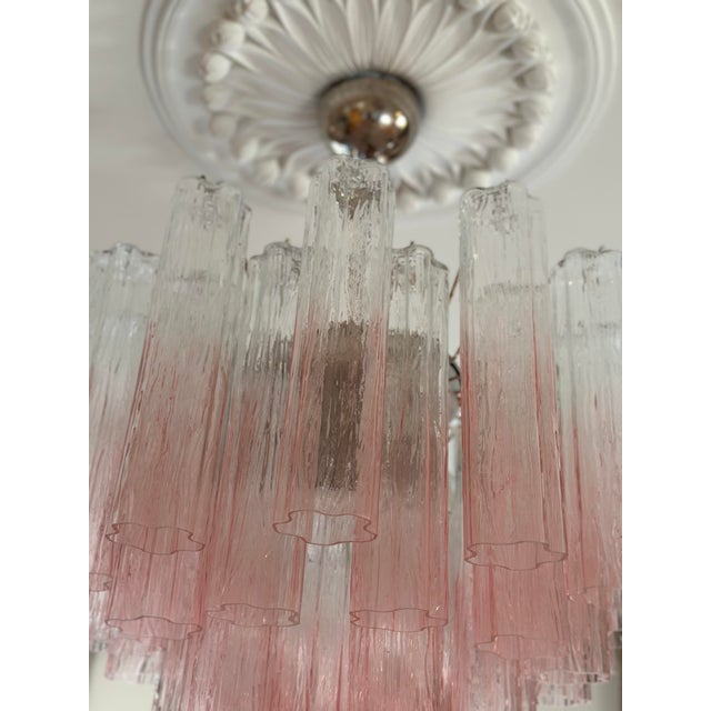 Bold Eclectic Colorful Pink Murano Chandeliers, Set of 2 For Sale - Image 9 of 10