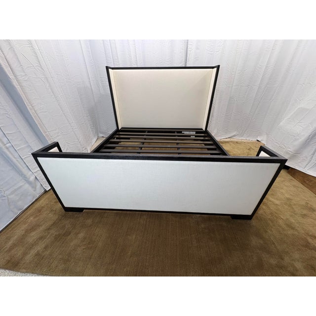 Arhaus Darien Shelter Bed with High Footboard — King (60") Ebony Finish | Tailored Upholstery | Architectural Shelter...