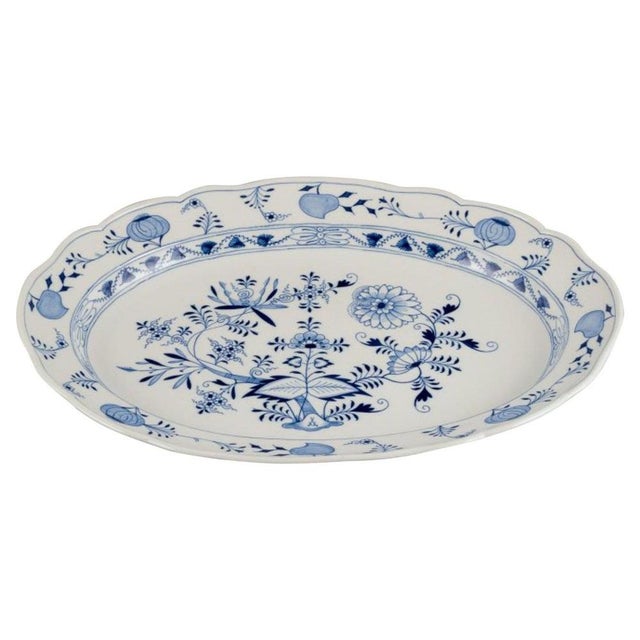 Large German Blue Onion Pattern Serving Platter from Meissen, 1890s For Sale - Image 9 of 9