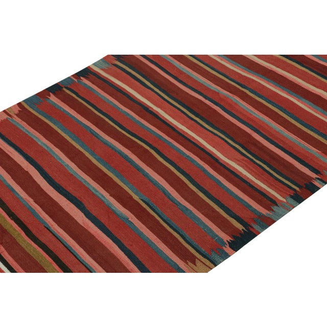 1950s Vintage Persian Karadagh Tribal Kilim in Polychromatic Stripes by Rug & Kilim - 2'6''x11'8'' For Sale - Image 5 of 7