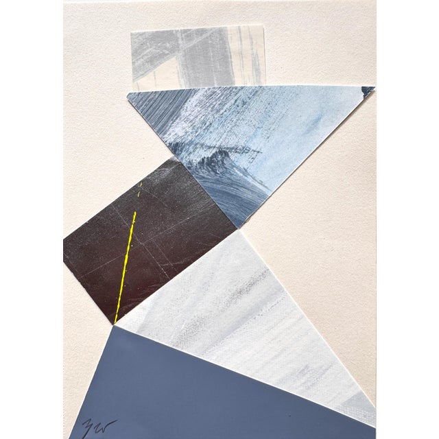 "Im Blue 6" Original Mixed-Media Collage on Paper by Zac Woodie For Sale - Image 4 of 8