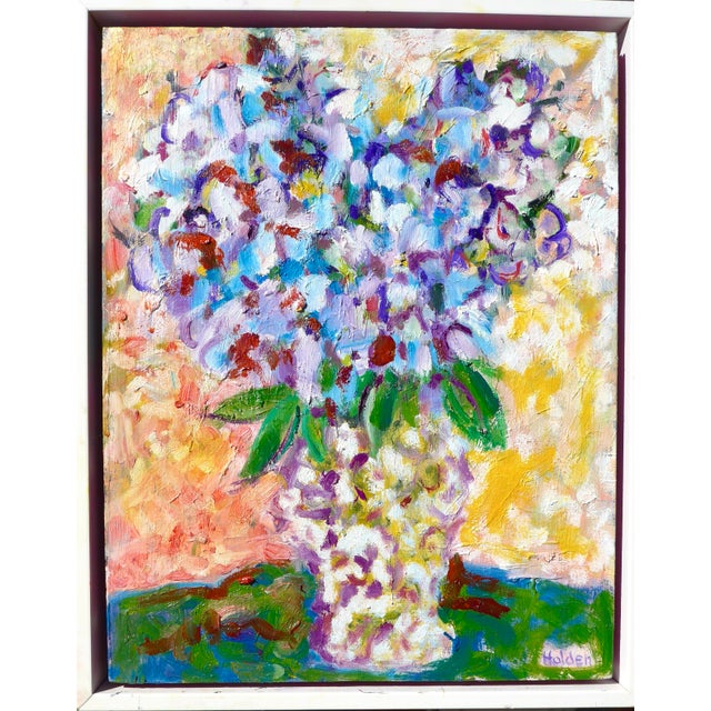 Lilacs From the Garden in a Vase For Sale - Image 4 of 4