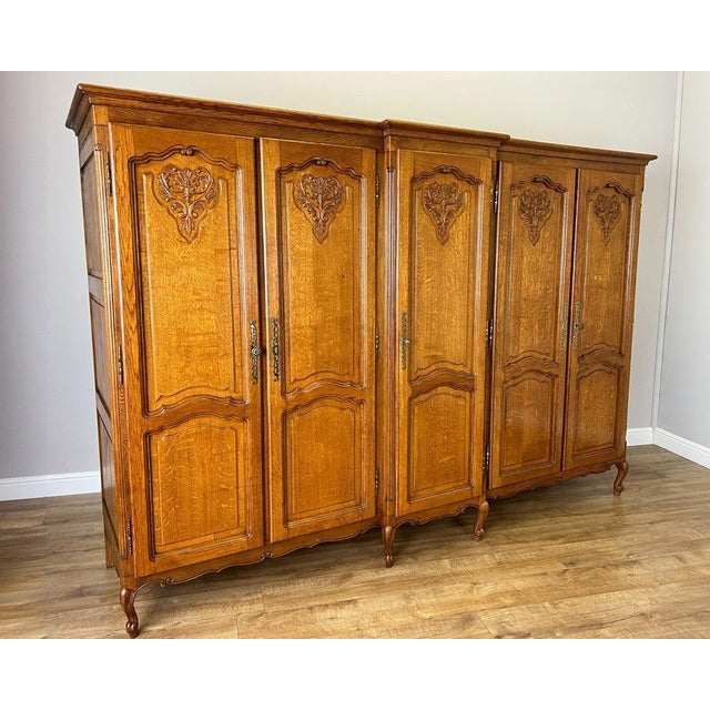 Vintage French Louis XVI Style Wardrobe in Oak For Sale - Image 14 of 14