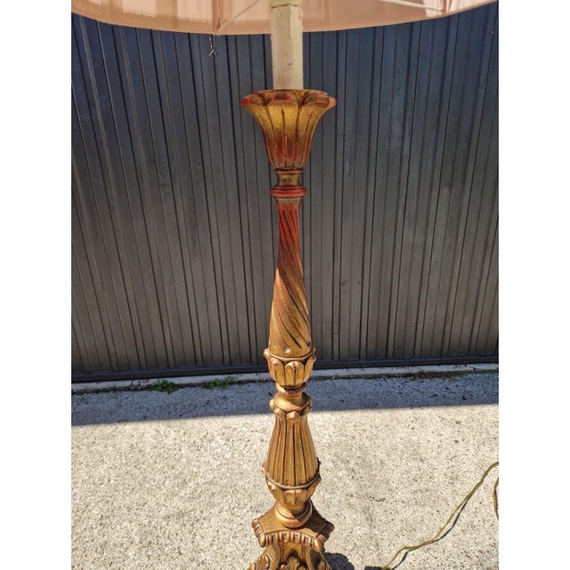 Wood Vintage Louis XVI Floor Lamp, 1960s For Sale - Image 7 of 8
