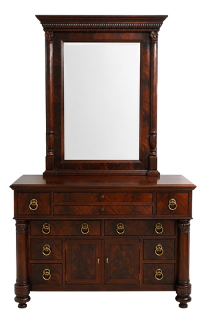 Henredon Empire Mahogany Dresser W. Mirror