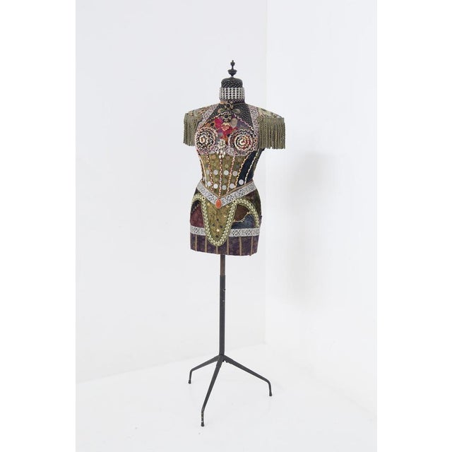 Susanna Hardage, Mannequin with Textile Assemblage, Coins and Costume Jewellery, 1980s, Mixed Media Sculpture For Sale - Image 16 of 16