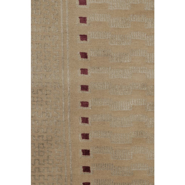 Rug & Kilim's Art Deco-Inspired Rug, Beige With Minimalist Geometric Patterns For Sale In New York - Image 6 of 9