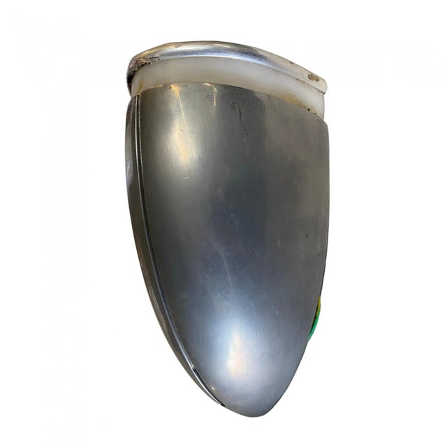 1930s Brushed Aluminum Art Deco Stream Wall Sconce For Sale - Image 5 of 6
