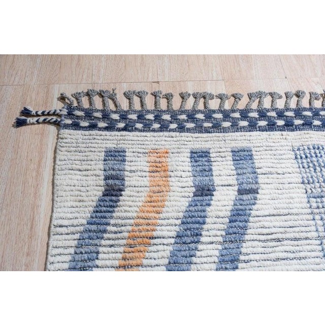 2020s 9x12 Gray Hand-Knotted Wool Linear Tribal Motifs Modern Carpet Rug For Sale - Image 5 of 10