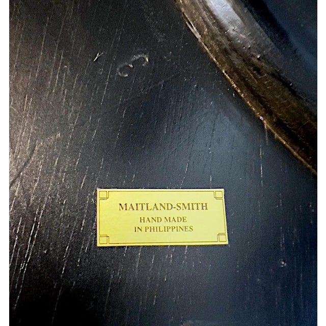 1970s Leather Top Maitland-Smith French Empire Regency Paw Feet Center Entry Table For Sale - Image 10 of 10