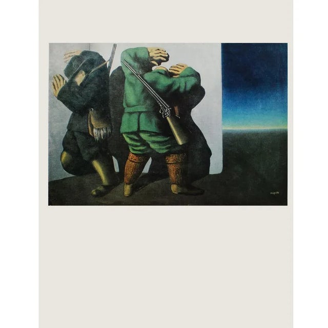 First Edition photogravure (print) after surrealist painting "The Hunters On the Edge of Night" (1928) by famous Belgian...