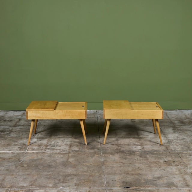 Wood Pair of John Keal Side Tables for Brown Saltman For Sale - Image 7 of 18