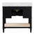 2020s Matthew Izzo Home Cutler 36.5" Matte Black Lacquer, 2 Drawer Single Porcelain Sink Bath Vanity W/Carrara Marble Top, Brass Pulls, and Caned Open Shelf For Sale - Image 5 of 11