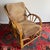 Mid Century bent bamboo & rattan lounge chair. Dimensions: 25"W x 33.5"D x 30.5"H Seat 11.5"H Seat w/ cushion 16"H