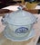 Ceramic Covered Tureen and Stand in White Earthenware with Blue Decoration from Gien, 1920s For Sale - Image 7 of 8