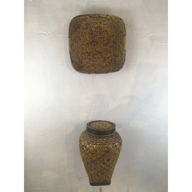 Wood Vintage Rattan Accessories, a Pair For Sale - Image 7 of 10