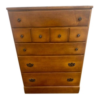 1970s Early American Solid Wood Dresser For Sale