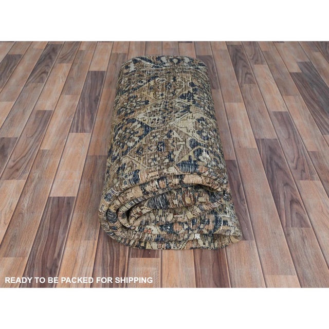 1960s Colorful, Hand Knotted Vintage Persian Bakhtiar With Repetitive Diamond Garden Design, Distressed Wool, Rug For Sale - Image 9 of 13