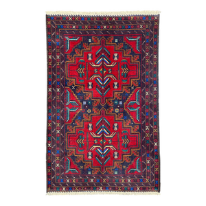 Hand-Knotted Baluch Geometric Rug 2'10" X 4'5"