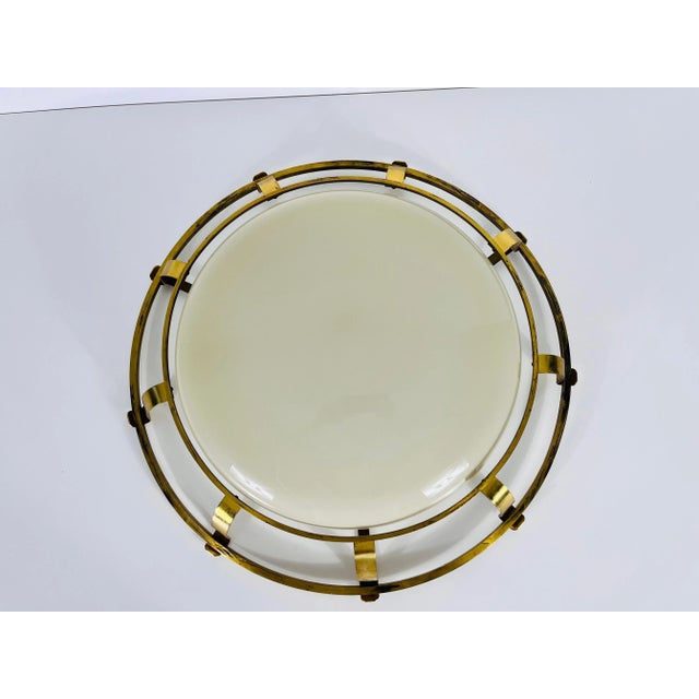 1960s Brass and Glass Wall Lamp or Flush Mount, Italy, 1960s For Sale - Image 5 of 12