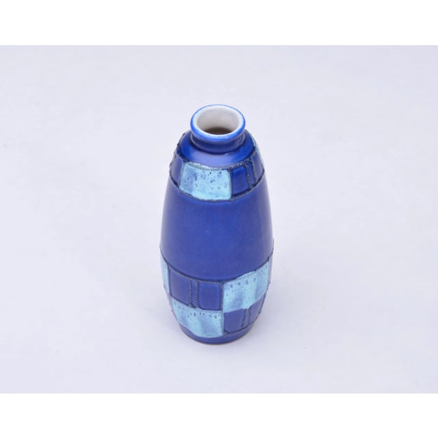 Small East German Blue Ceramic Vase from Strehla Keramik, 1950s For Sale - Image 4 of 7