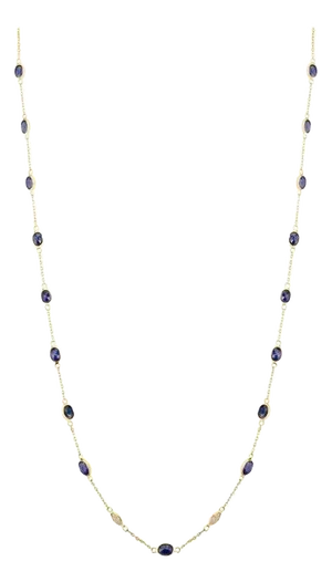 Timeless Natural 4.29ct Blue Sapphire Diamond Chain Necklace