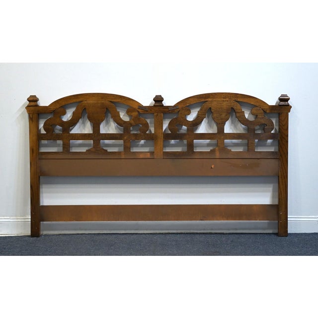 Drexel Drexel Heritage Bishopsgate Collection English Tudor Style King Size Headboard 120-511-2 For Sale - Image 4 of 5