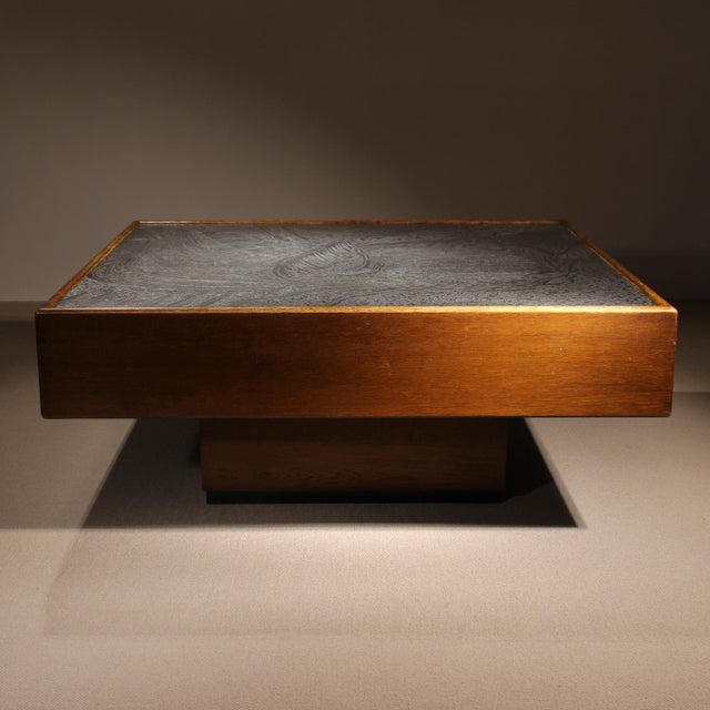 Oak & Etched Metal Coffee Table by Heinz Lilienthal, Germany, 1970s For Sale - Image 13 of 17