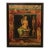 Mid 20th Century Roman Fresco Oil Painting Signed 'Fabriano' with Black Frame For Sale