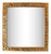 Large Square Mirror with Wooden Frame and Brass Trim, Italy, 1960s For Sale