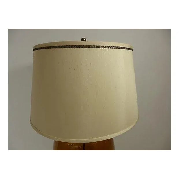 Glass Transparent Amber Glass Table Lamp For Sale - Image 7 of 7