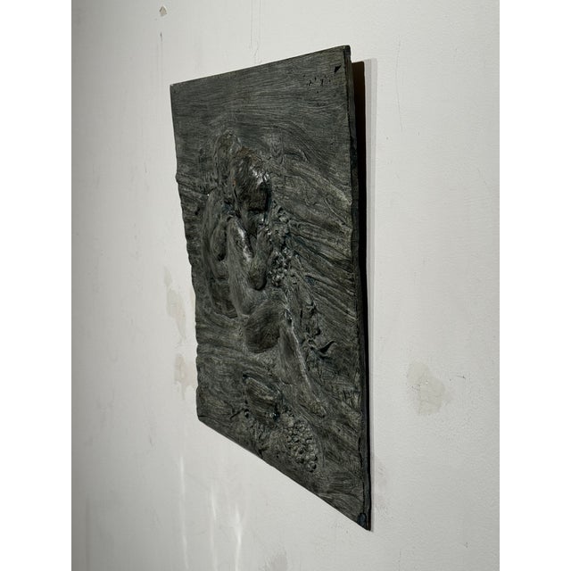 Vintage Figural Bas-Relief Wall Plaque With Children and Grapes For Sale - Image 9 of 12
