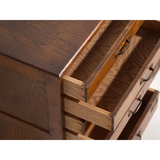 Small Antique Japanese Tansu File Cabinet For Sale - Image 3 of 10