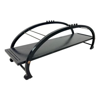 Postmodern Arched Centerpiece Shelf in Black Wood, 1940s For Sale